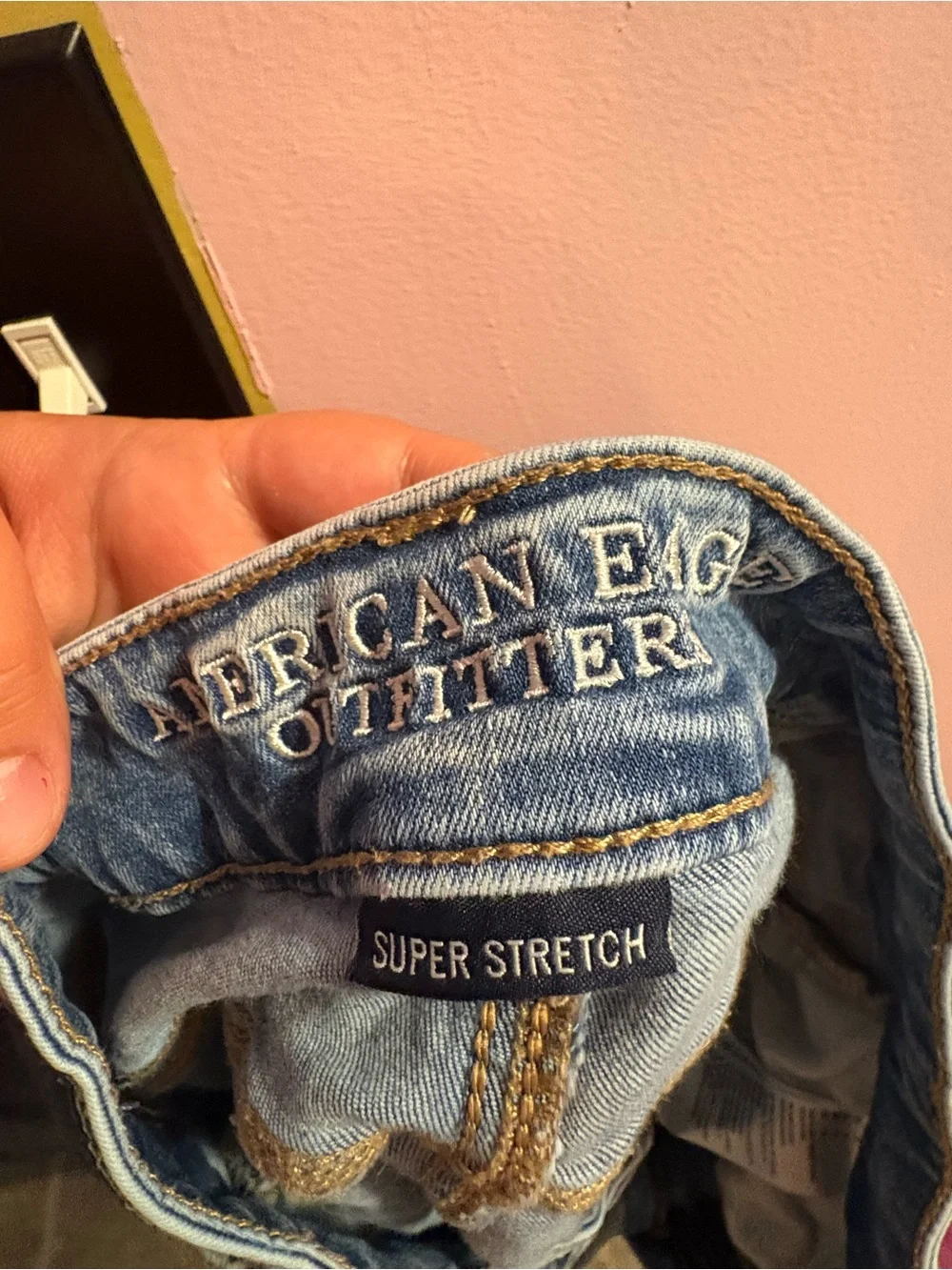 American Eagle Outfitters Light Blue Super Stretch Denim Shorts - Picture 3 of 4